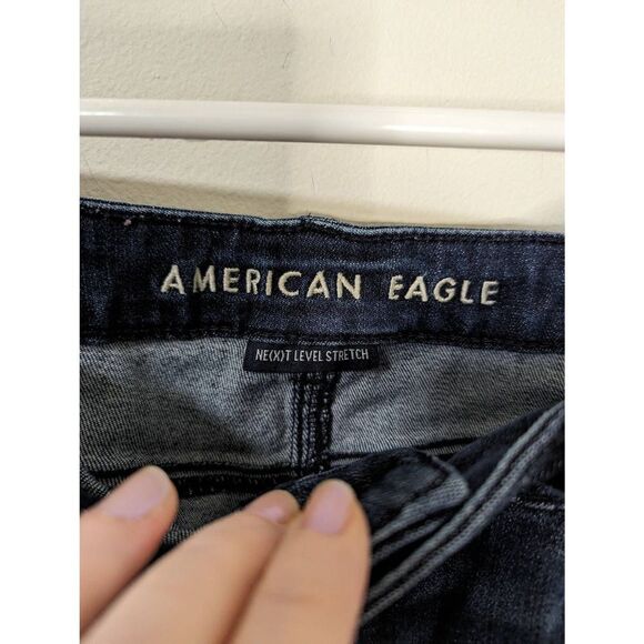 American Eagle Super Hi-Rise Shortie Next Level Stretch Cut-Off Shorts - Size 12 - Picture 5 of 7